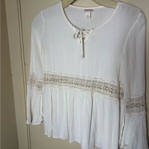 Mossimo Supply Co. Cream Lace Blouse Coachella, Stage Coach boho
